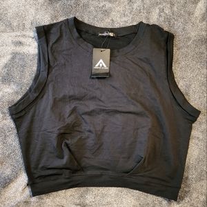 Arrive Guide black sleeveless crop top